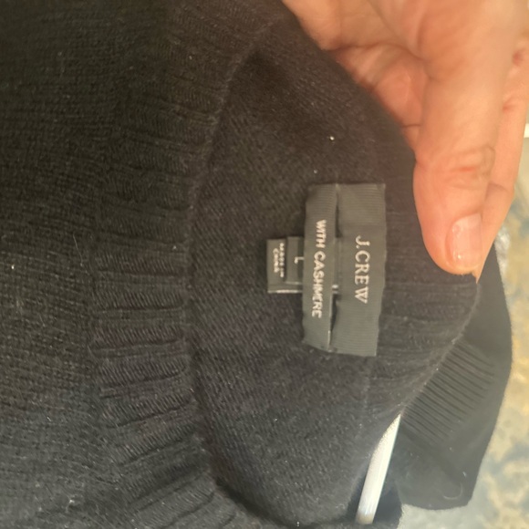 J. Crew Cashmere & Wool blend/ Black and Gray Crew Neck Sweater - Picture 2 of 9